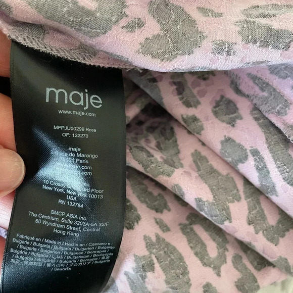 Maje pink leopard jipanta open slit midi skirt - Picture 12 of 15